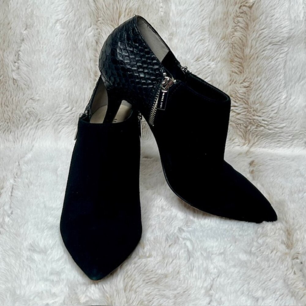 MICHAEL KORS Clara Black Suede & Snakeskin Ankle Boot Size 9M